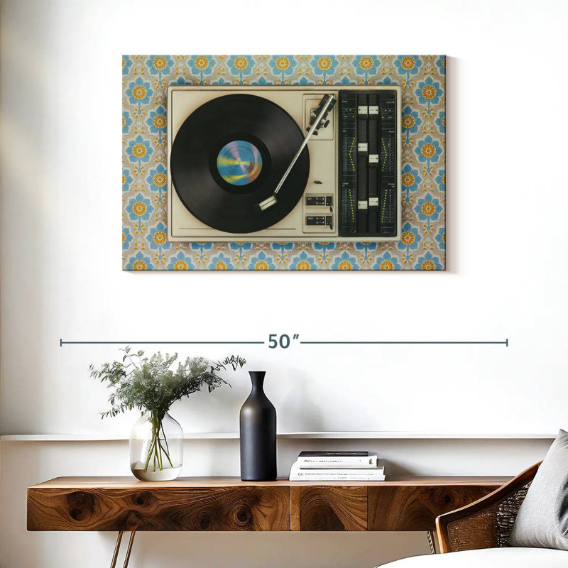Abarca Old Vinyl Record, 24'' H x 36'' W