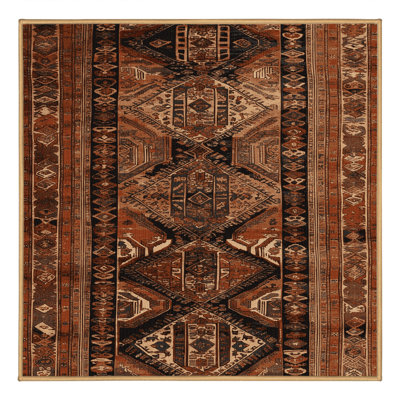 Tapis brun turc lavable à la machine