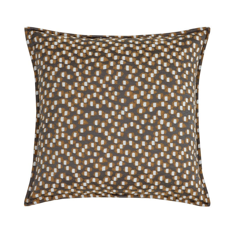 Taie d'oreiller carrée Sloane à pois abstraits, tissée en jacquard moderne et contemporain, 68,5 x 68,5 cm (27 x 27 pouces).