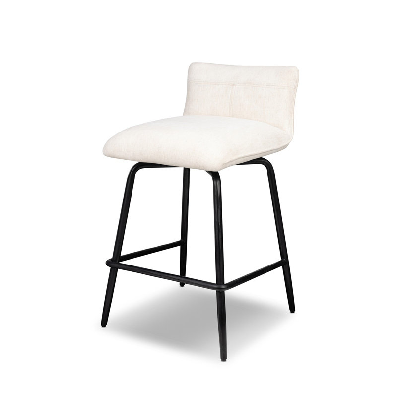 Ridley Swivel Upholstered Bar Stool, Crypton Nomad Snow, Counter