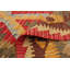 Tapis rouge en laine tissé à plat à la main à motif géométrique Amayla 3 pi 4 po x 4 pi 7 po