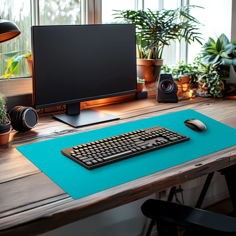 Grand tapis de bureau imperméable à l'eau CounterArt 32 po x 16 po, Sarcelle