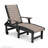 HDPE Outdoor Chaise Lounge Chair In Weatherwood and Black-1407458823