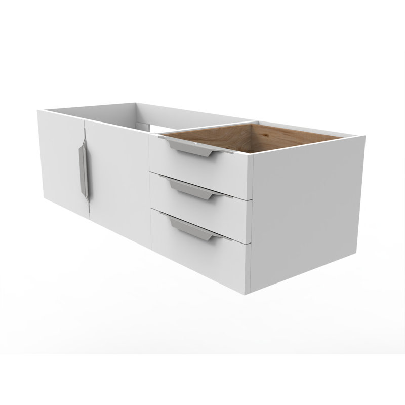 Base de meuble-lavabo mural 48 po Alpine, Blanc / Chrome