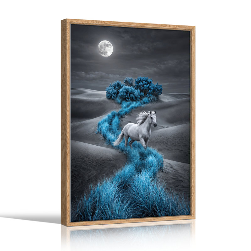 Moonlit Horse, reproduction d'art sur toile, ensemble de 1, Natural, H 48 po x l 36 po