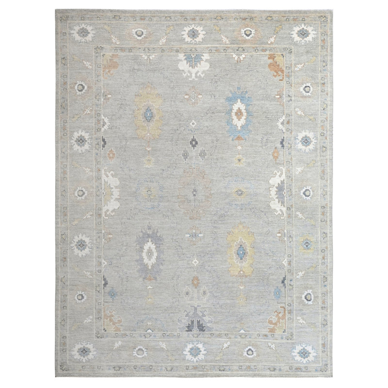 Tapis rectangulaire en laine noué à la main