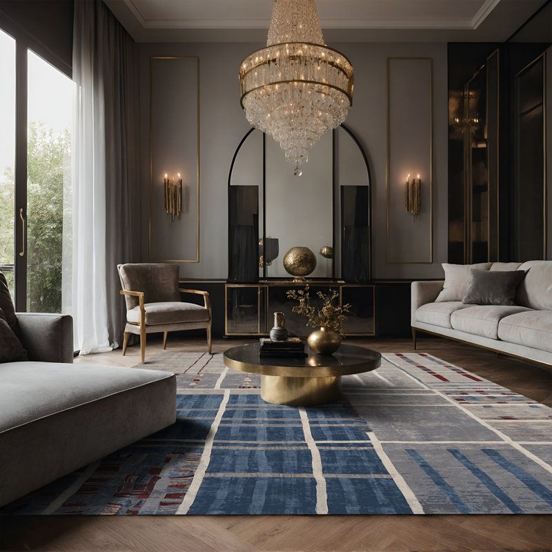 Tapis gris soyeux et moelleux, Rectangle 2 pi x 3 pi