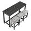 Ensemble de table de bar avec prise de courant, ensemble de table de bar et de chaises, ensemble de table de salle à manger 4 pièces, ensemble de table de petit déjeuner industriel, pour salon, salle à manger, salle de jeux-2058072671