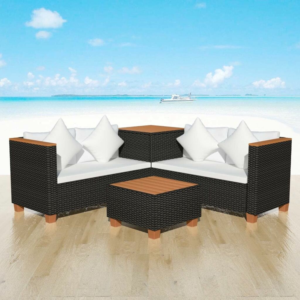 4-Sitzer Ecksofa-Set Grullo aus Rattan