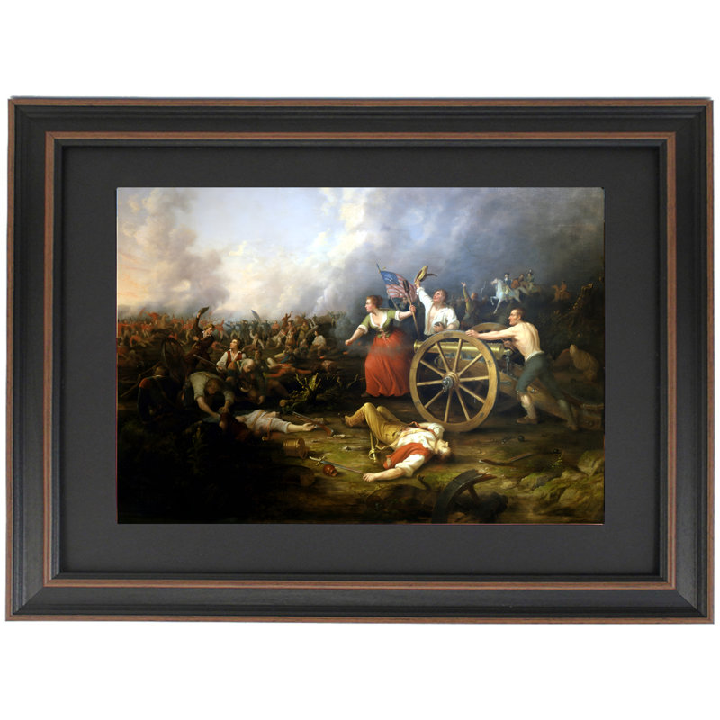 Framed Molly Pitcher At Battle Of Monmouth By Dennis Malone Carter, 24" H x 36" W