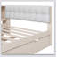 Wood Platform Bed With Storage Shelves, Trundle, Charging Station And Upholstered Headboard-1835008651-1835008653