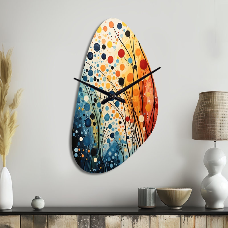 Horloge murale Reimels Colorful Mid Century Dynamic Duality III - Mid-Century, Moyenne