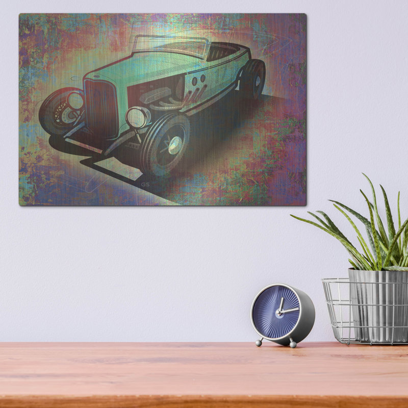 Art mural en métal «Hotrod 17» par Greg Simanson, Williston Forge, H 12 po x l 16 po