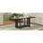 Rustic 82inch Extendable Dining Table, Trestle Kitchen Table with Two 12'' Removable Leaf, Grey
