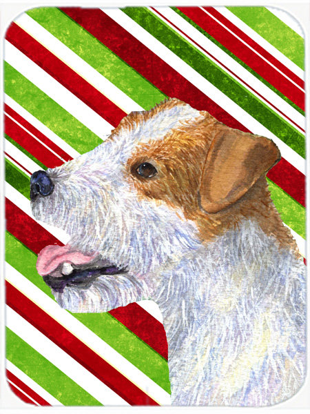 Planche à découper en verre de noël terrier de canne à sucre caroline Jack Russell