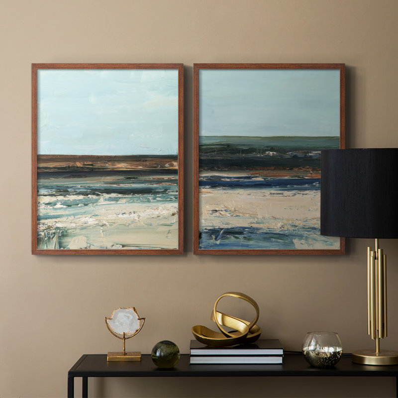 Impression encadrée Rich Coastline I-Premium - prête à être accrochée - aucun clou requis - aucun clou requis, Noyer