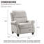 34.5" Classic Fabric Upholstered Push Back Recliner With Wooden Legs (Set Of 3 )-110985607