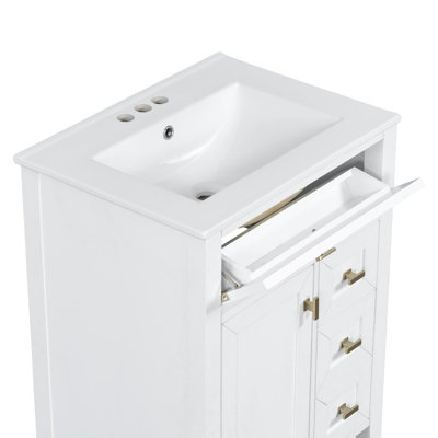 Meuble-lavabo de salle de bain avec lavabo et rangement polyvalent
