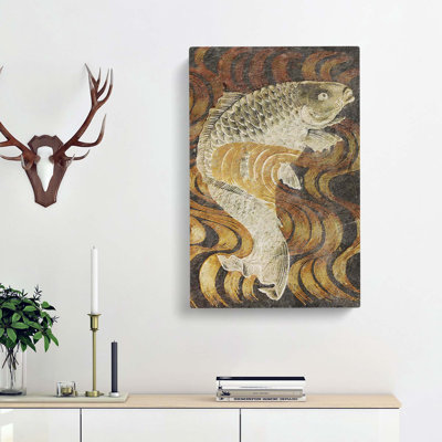 A Carp Fish Swimming Upstream - Wrapped Canvas
