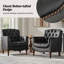 Fauteuil en cuir capitonné Annja-87636159