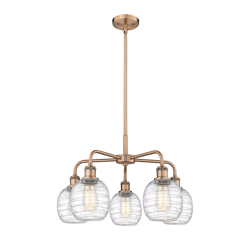 Lustre sphérique à 5 lumières Alve, Cuivre antique
