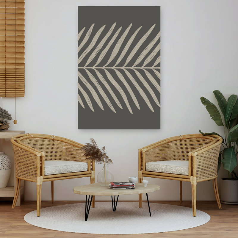Organic Tropical Leaf Elegant Modern Organic Fern Palm Nature Tropical Wall Art Print by Krisztina Jung - Wrapped Canvas Print