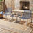 Navy Blue Iron Dining Table Sets With Mesh Design For Outdoors