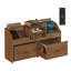 Grand support pour tourne-disque avec station de charge et 2 tiroirs coulissants, armoire de rangement pour disques