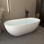 Baignoire de trempage autoportante de 63 po x 29 po blanche matte