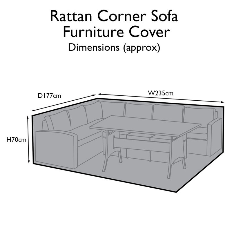 Bernardina 235cm Outdoor Patio Sectional Cover