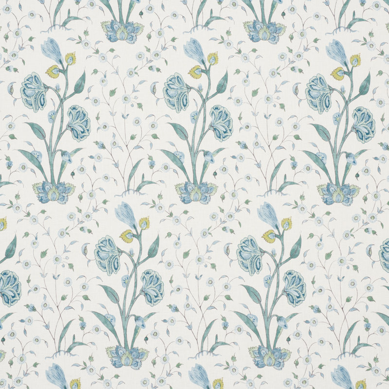 Khilana Floral Fabric, Peacock