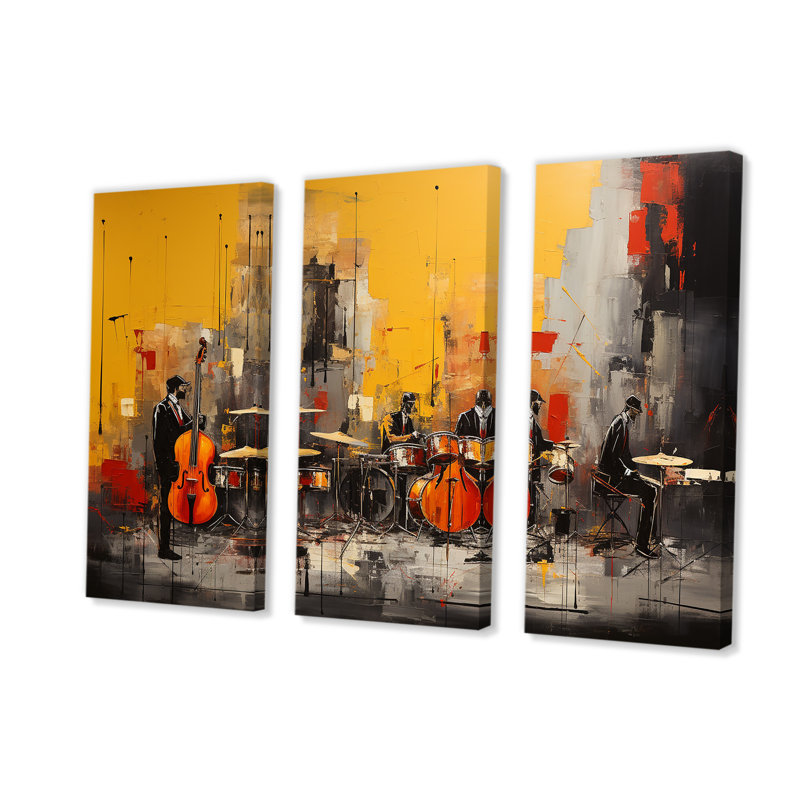 Jazz Band Melody Groove - musique Jazz, art mural, H 32 po x l 48 po x P 1 po