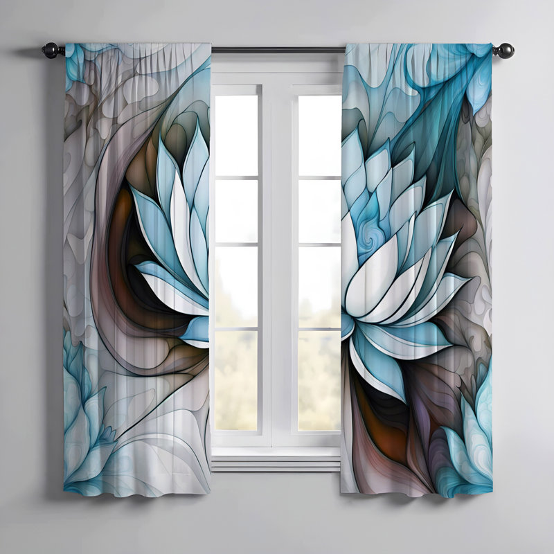 Paire de rideaux semi-transparents Elenie, L 56 po x L 78 po