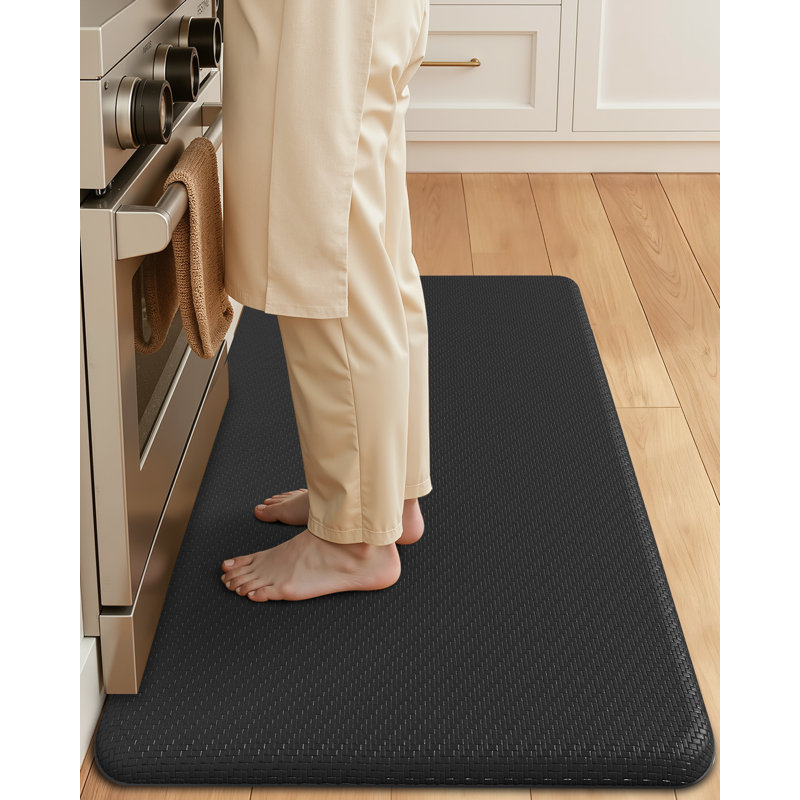 Anti-Fatigue Non-Skid Kitchen Mat, Runner 1'8" x 3'11", Black