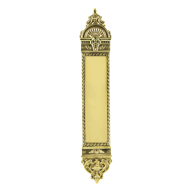 New Orleans Push Plate, Polished Brass
