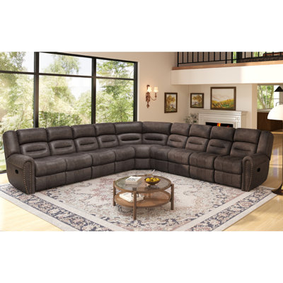 Canapé modulaire en cuir surdimensionné 97,2 po