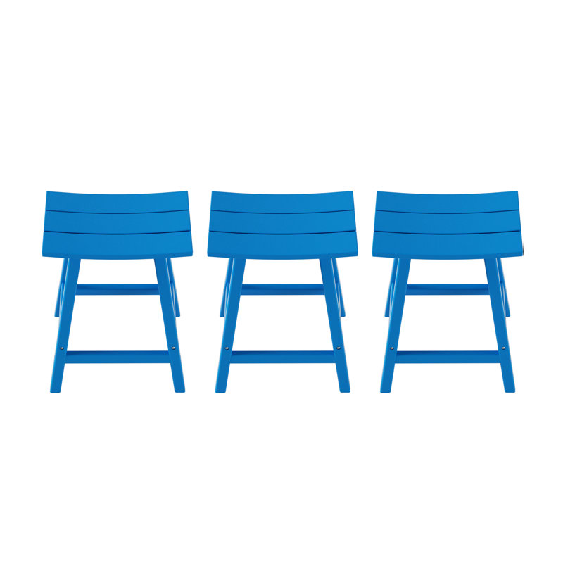 Tabouret d'extérieur Laguna, Tabouret de comptoir (siège d'une hauteur de 24 p, Bleu