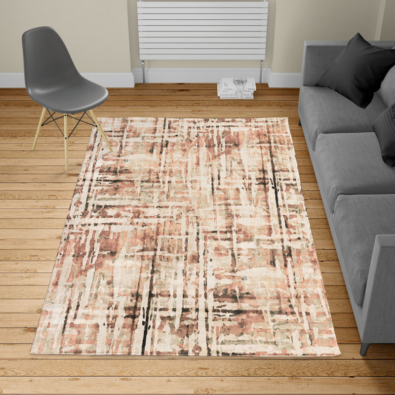 Tapis crème / brun, Rectangle 5 pi 2 po x 7 pi 6 po