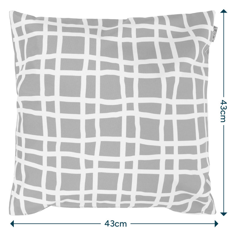 Indoor / Outdoor Square Cushion, Chocolate Geometric