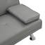 Canapé-lit avec accoudoirs deux supports, structure en bois, pieds en acier inoxydable, gris