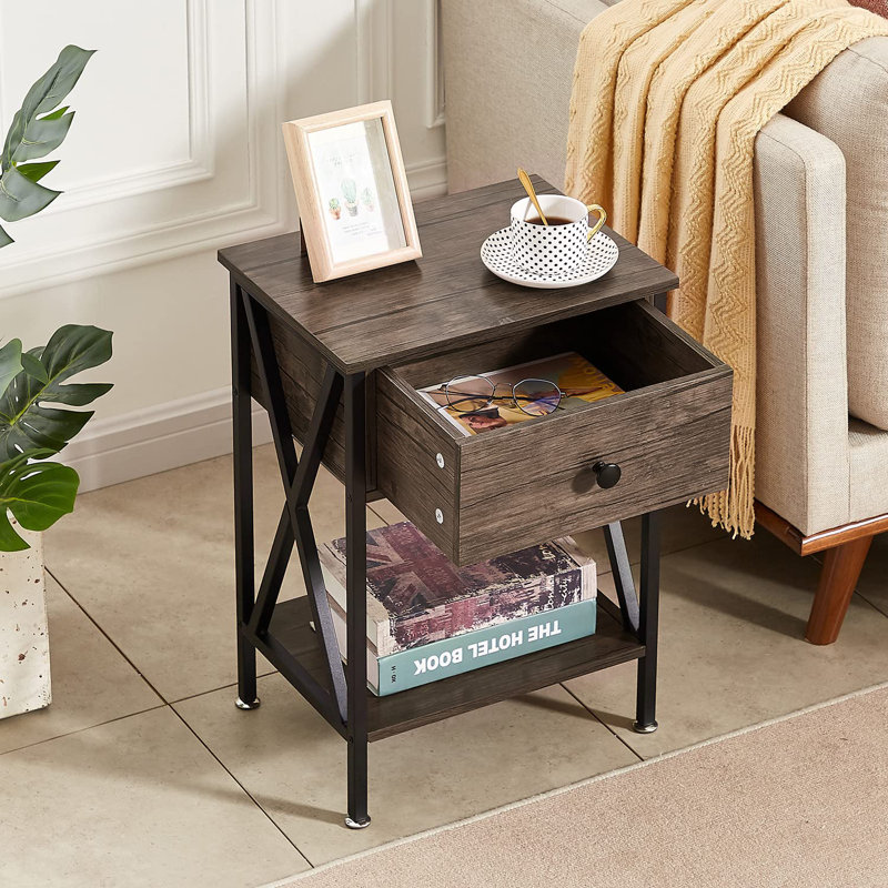 Adelmar with Storage, 21.69" H x 15.79" W x 11.81" D, Black