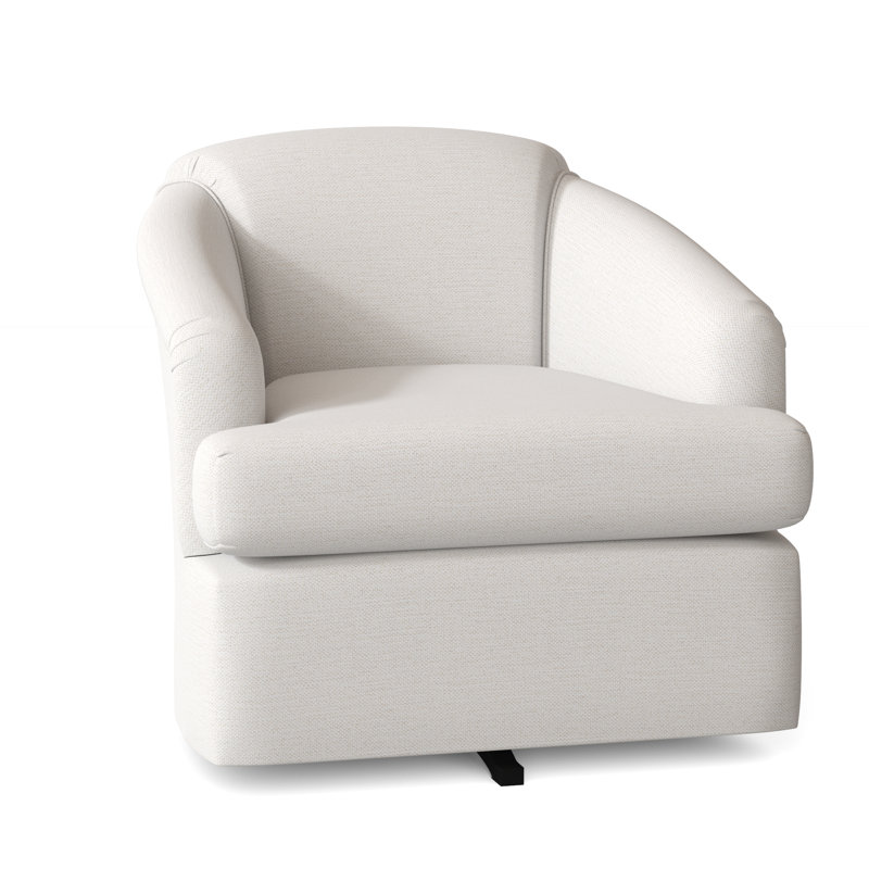 Fauteuil pivotant de 31 po de large Cass, Performance neige ivoire