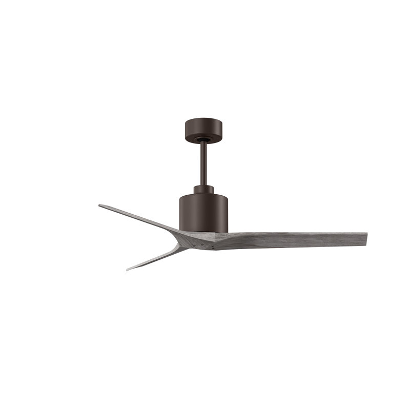 Ventilateur de plafond standard à 3 pales Ertugrul, Bronze texturé, 60", Ton bois de grange