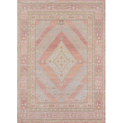 Tapis rose à motif géométrique Allerone