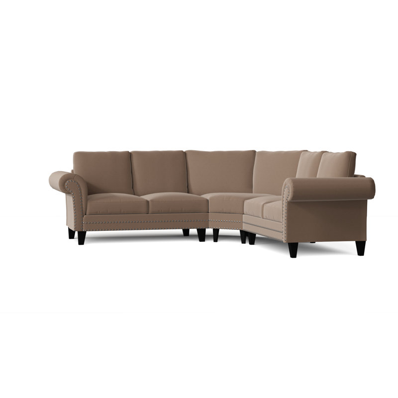 Canapé modulaire de coin symétrique 110 po Jenny, Argent, Ponce Key, Naturel