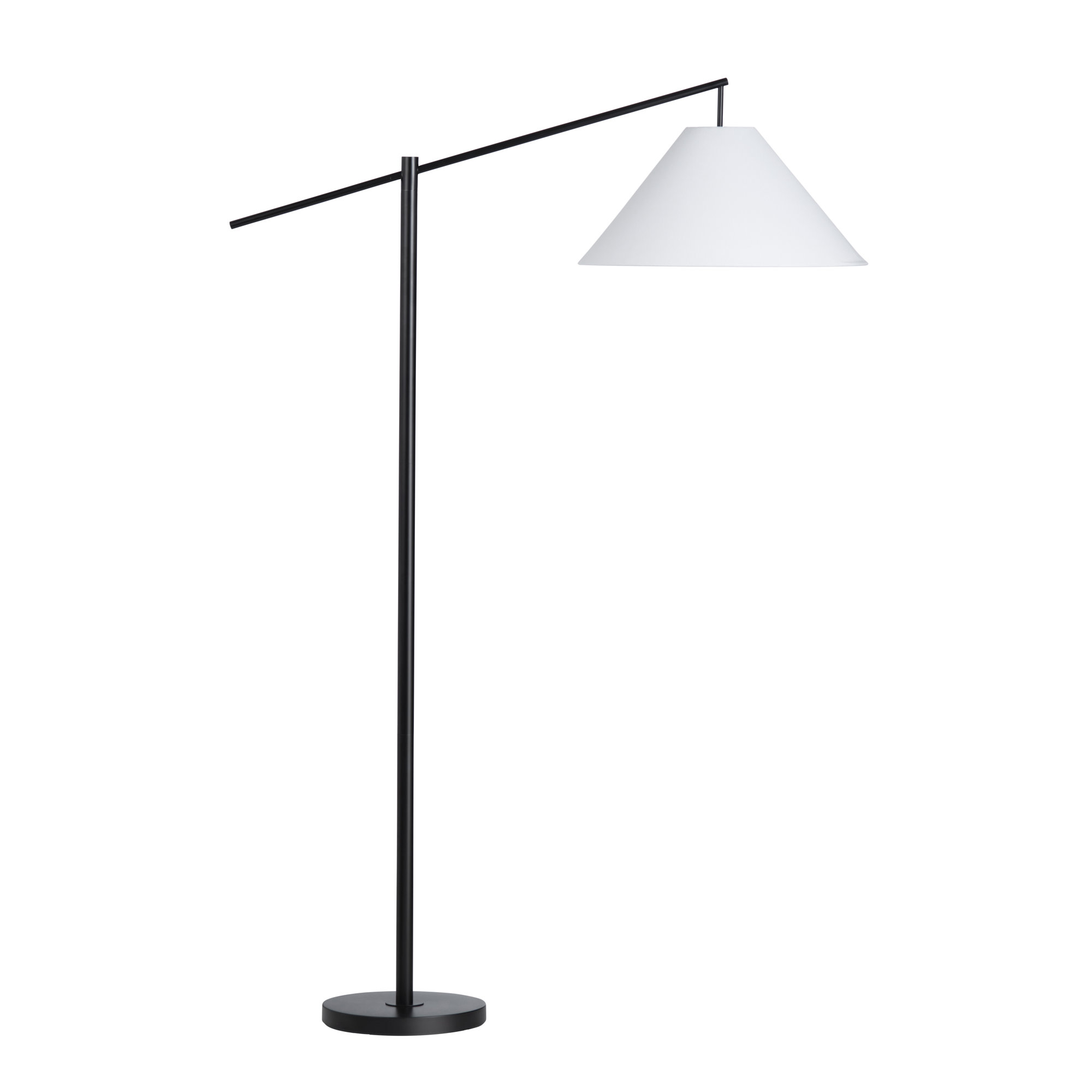 68.25" Steel Floor Lamp With White Linen Shade, Matte