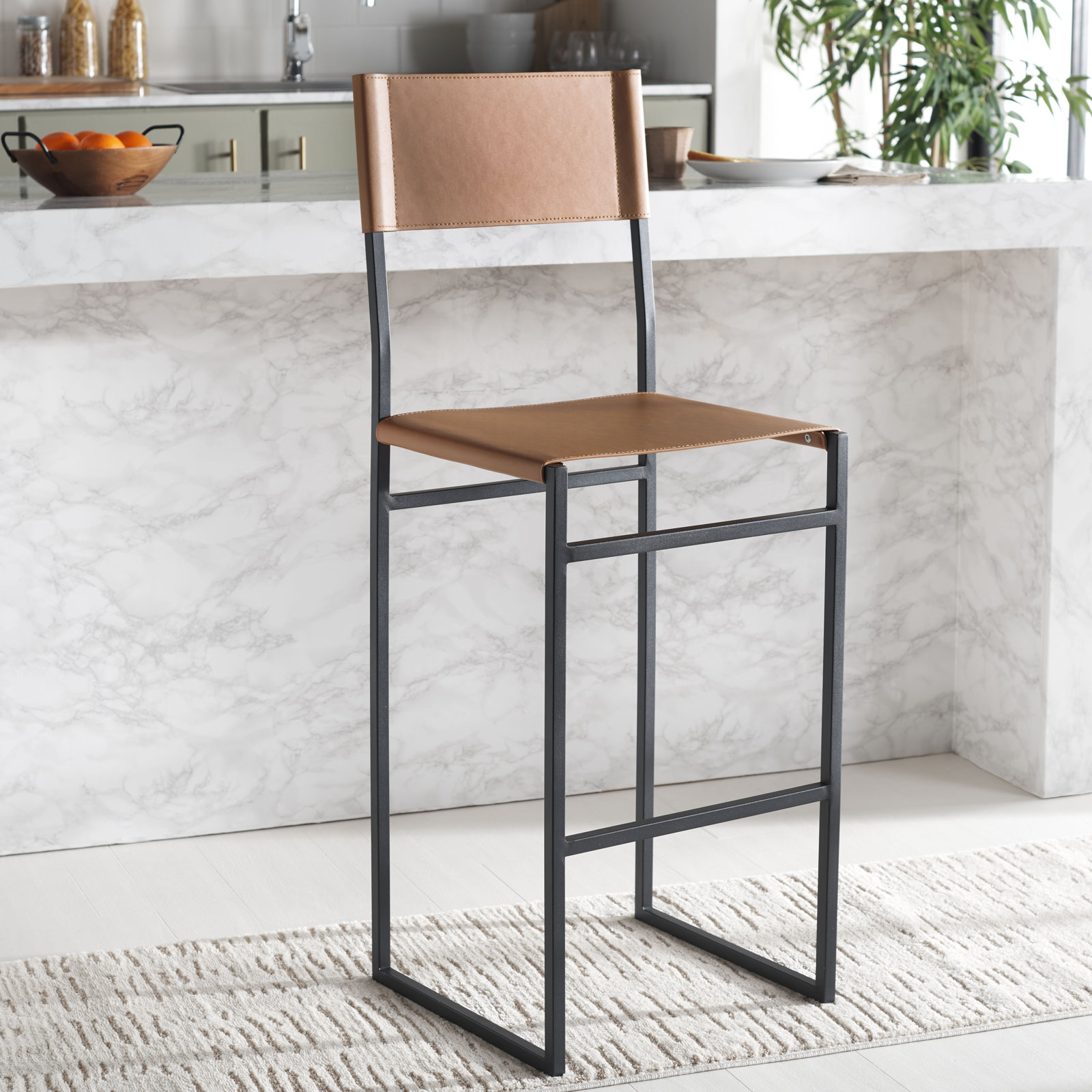 Fairbanks Bar Stool, Cognac, Bar Stool (30" Seat Height)