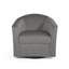 Fauteuil demi-tonneau pivotant rembourré en velours gris-2051951905