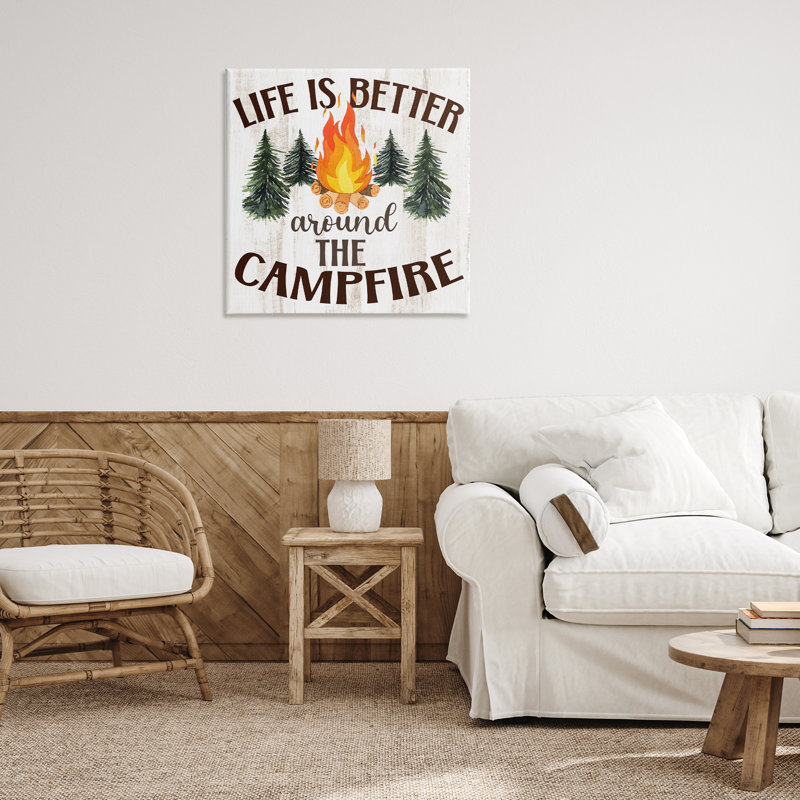 "Rustic Campfire", art mural sur toile par Kim Allen, H 30 po x l 30 po