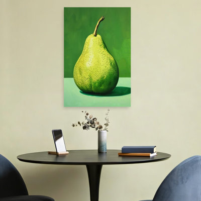 Green Pear Still Life Contemporary Fruit Wall Art Print